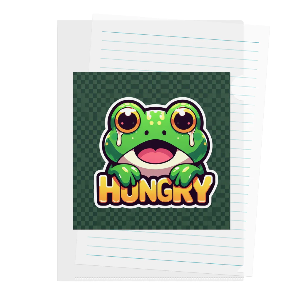 カエルグッズのHUNGRYカエル Clear File Folder