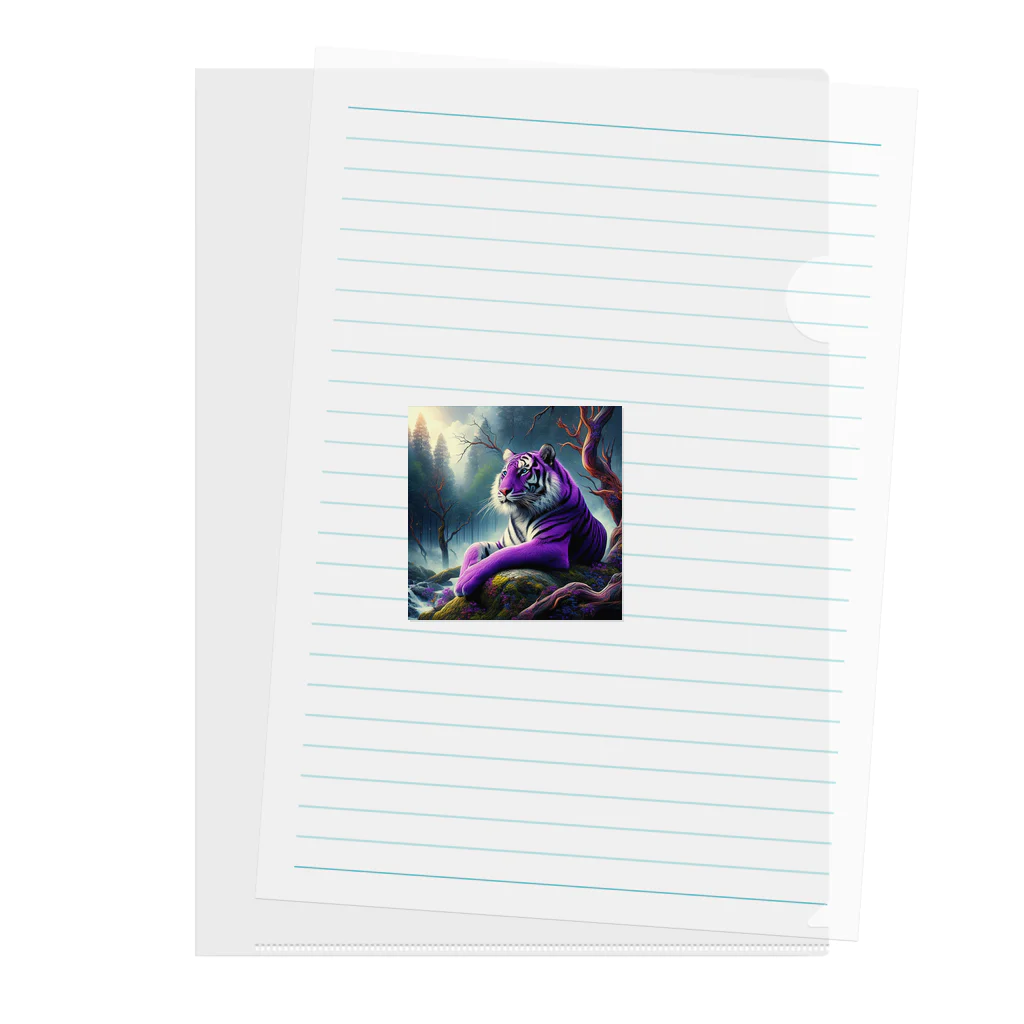 Motidukiの 紫色なトラ Clear File Folder