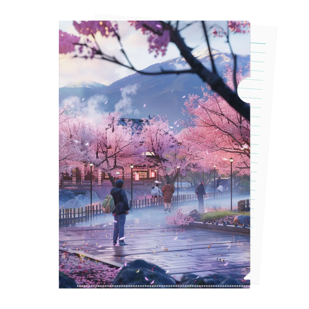 AQUAMETAVERSEの満開の桜を鑑賞する私 アメジスト 2846 Clear File Folder