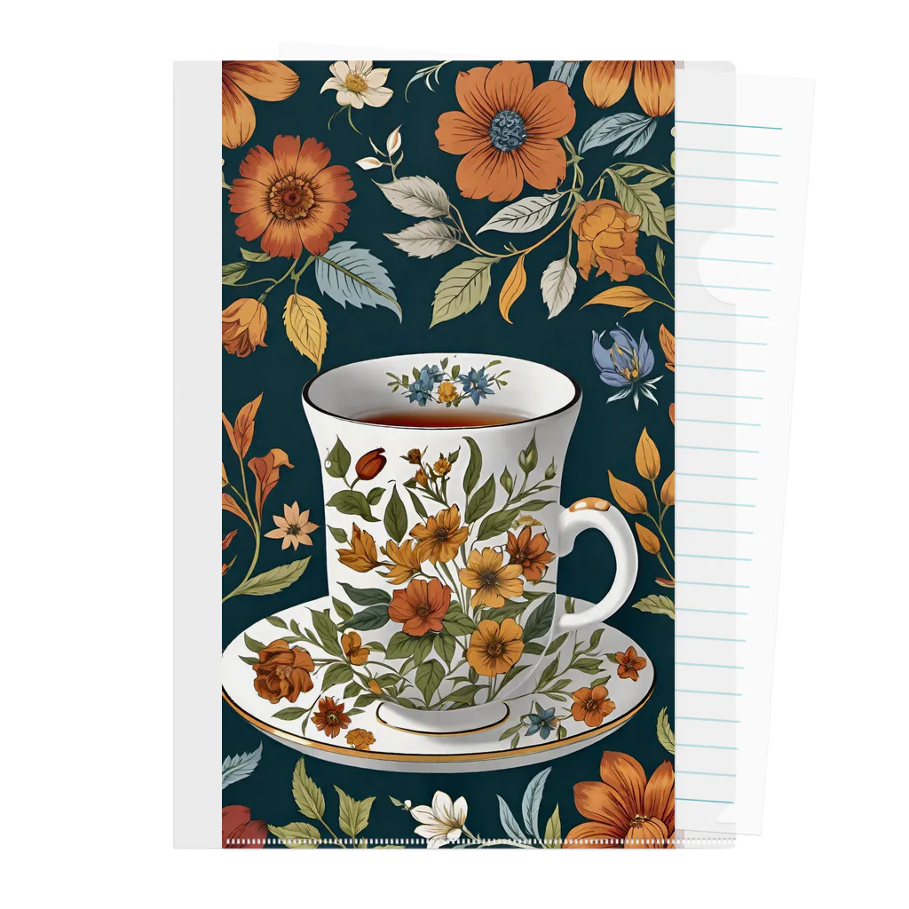 (っ◔◡◔)っ ♥ Le Petit Trésor ♥の花の詩カップ(The Flower Poetry Cup) Clear File Folder