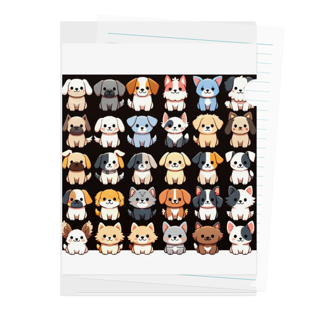 mochihouseのイッヌ大集合 Clear File Folder