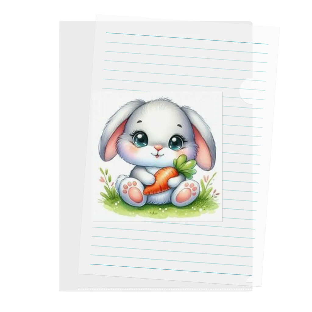 ぷっくりショップのうさかわいい Clear File Folder