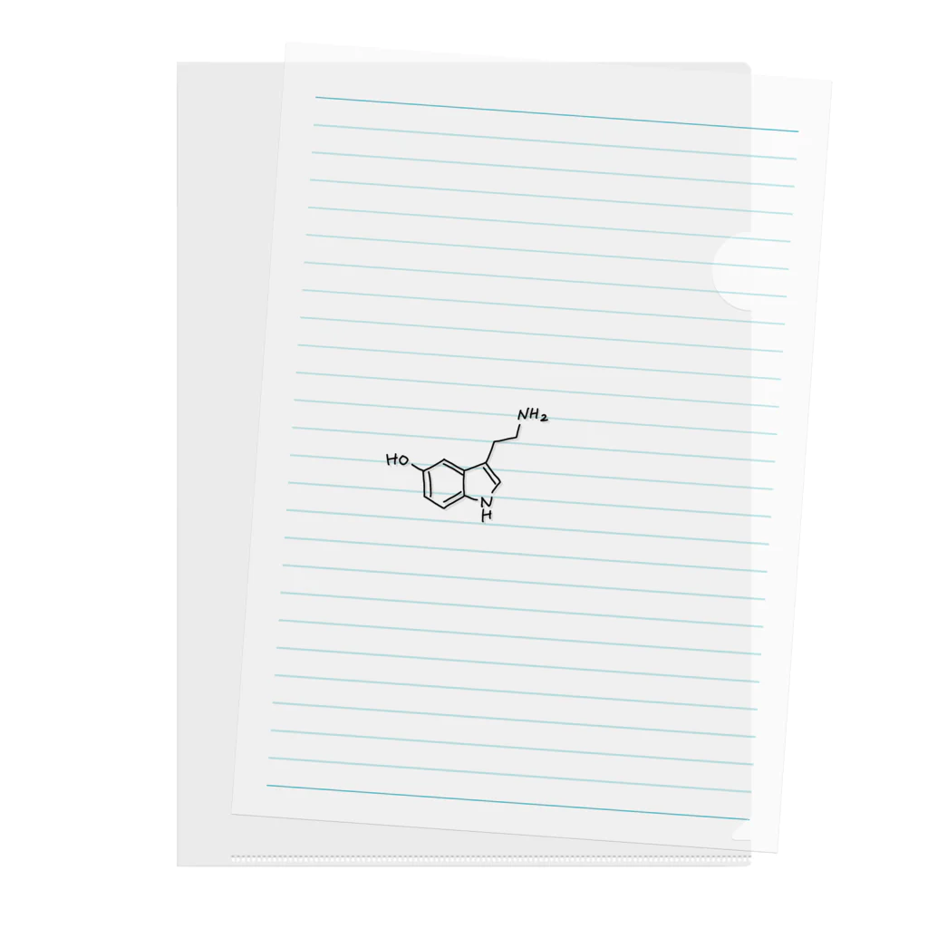 シンプルなケミカルたち。の精神安定 セロトニン（ブラック）Serotonin（Black） Clear File Folder