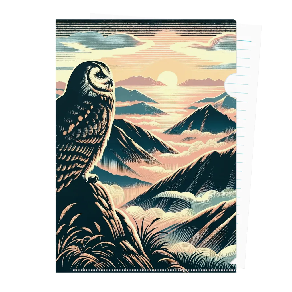 kotpopのOwl perched atop Clear File Folder