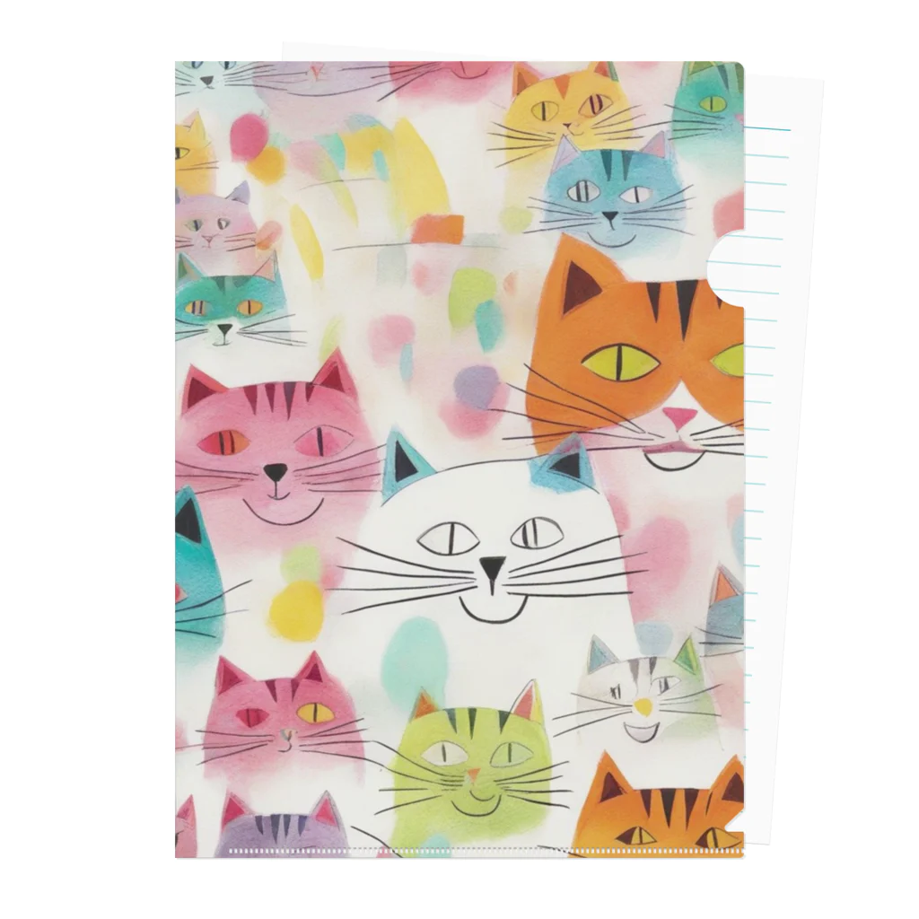 F2 Cat Design Shopのbeloved cats 002 Clear File Folder