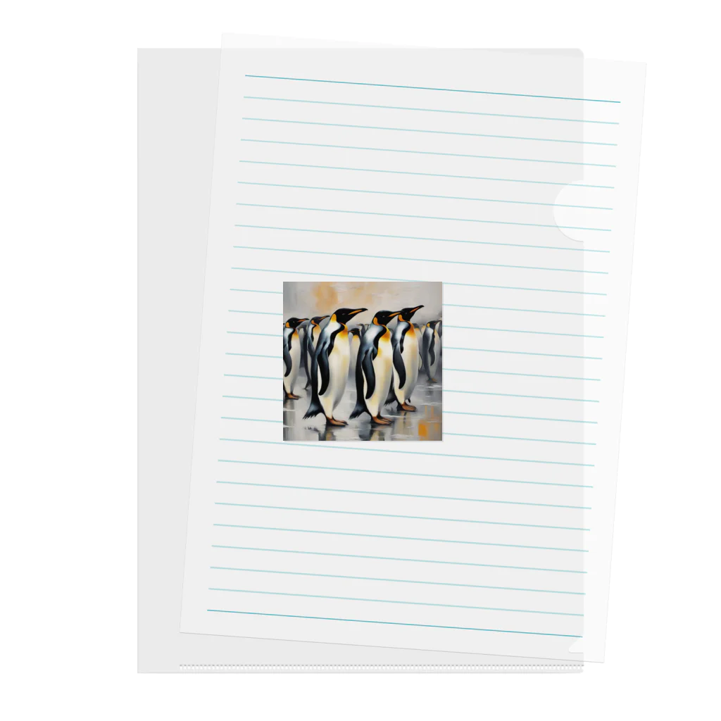 akipen76の仲間のために自分を奮起するペンギン クリアファイル