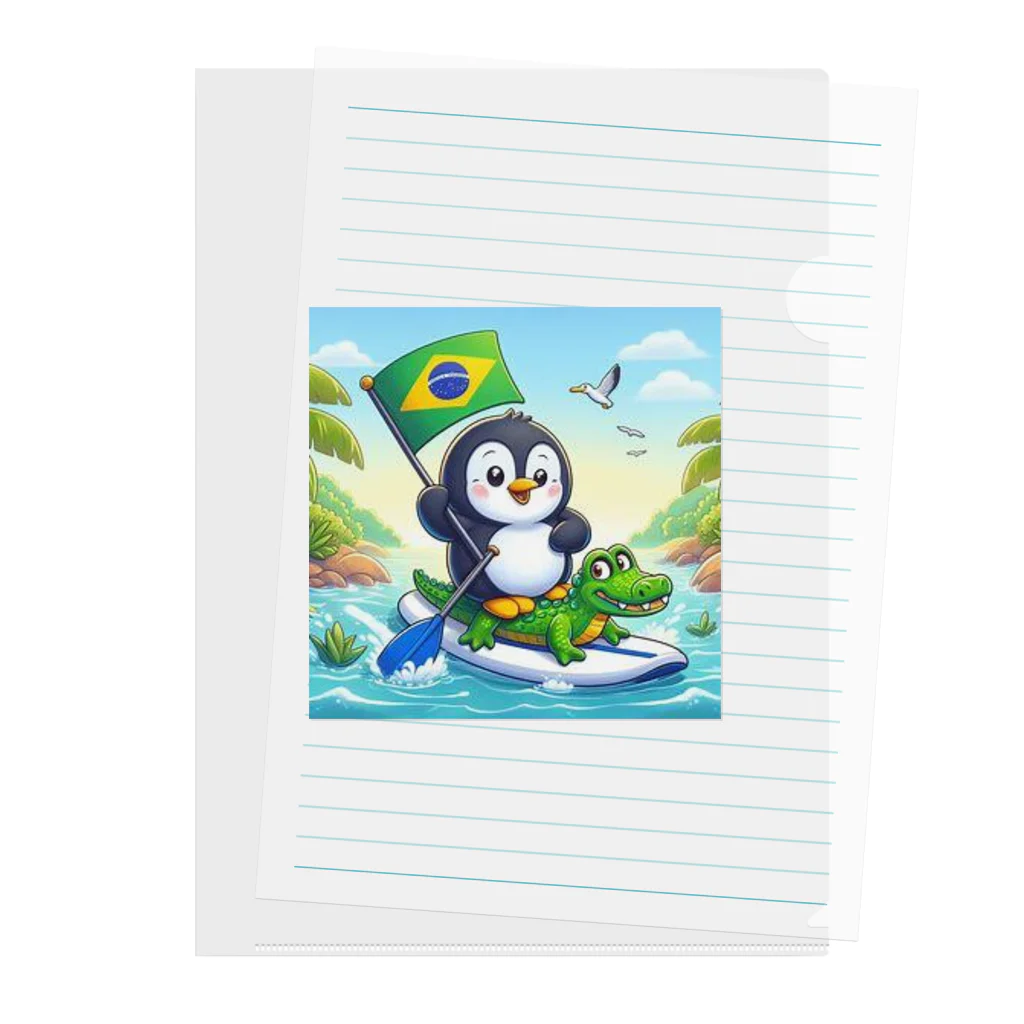 Enjoy 旅SUP!の旅ペンギン　ブラジル　アマゾンでSUP！！ Clear File Folder