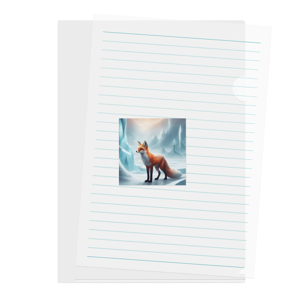 ブルーレイの氷山と狐 Clear File Folder