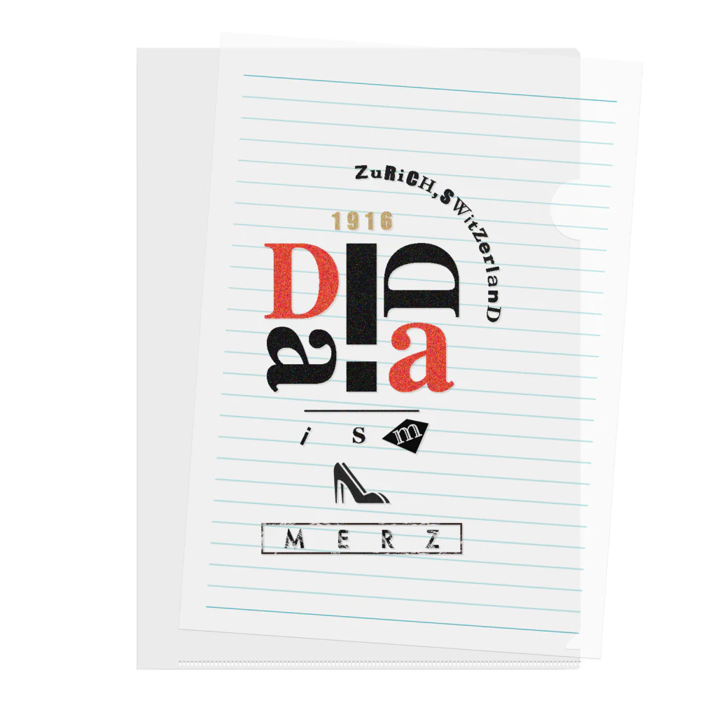 No.30_DesignWorks typographyのDadaism art Typography Design クリアファイル