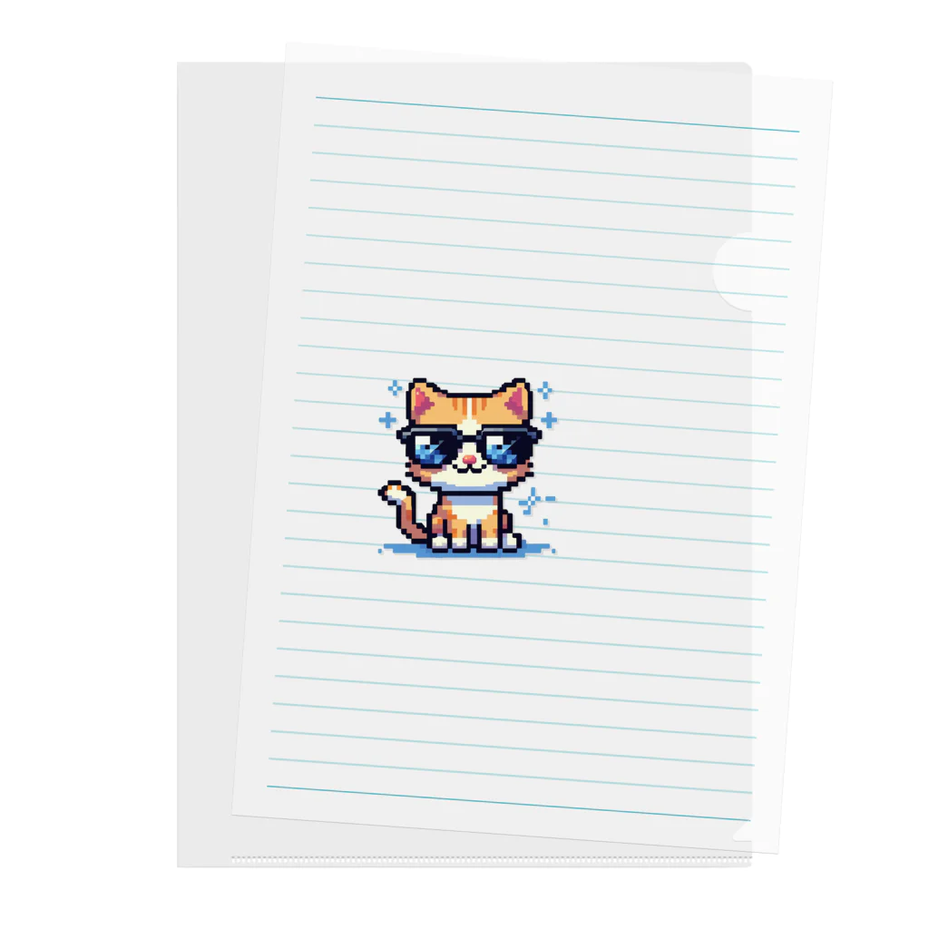 BinaryStoreのきらりんサングラスにゃんこ Clear File Folder