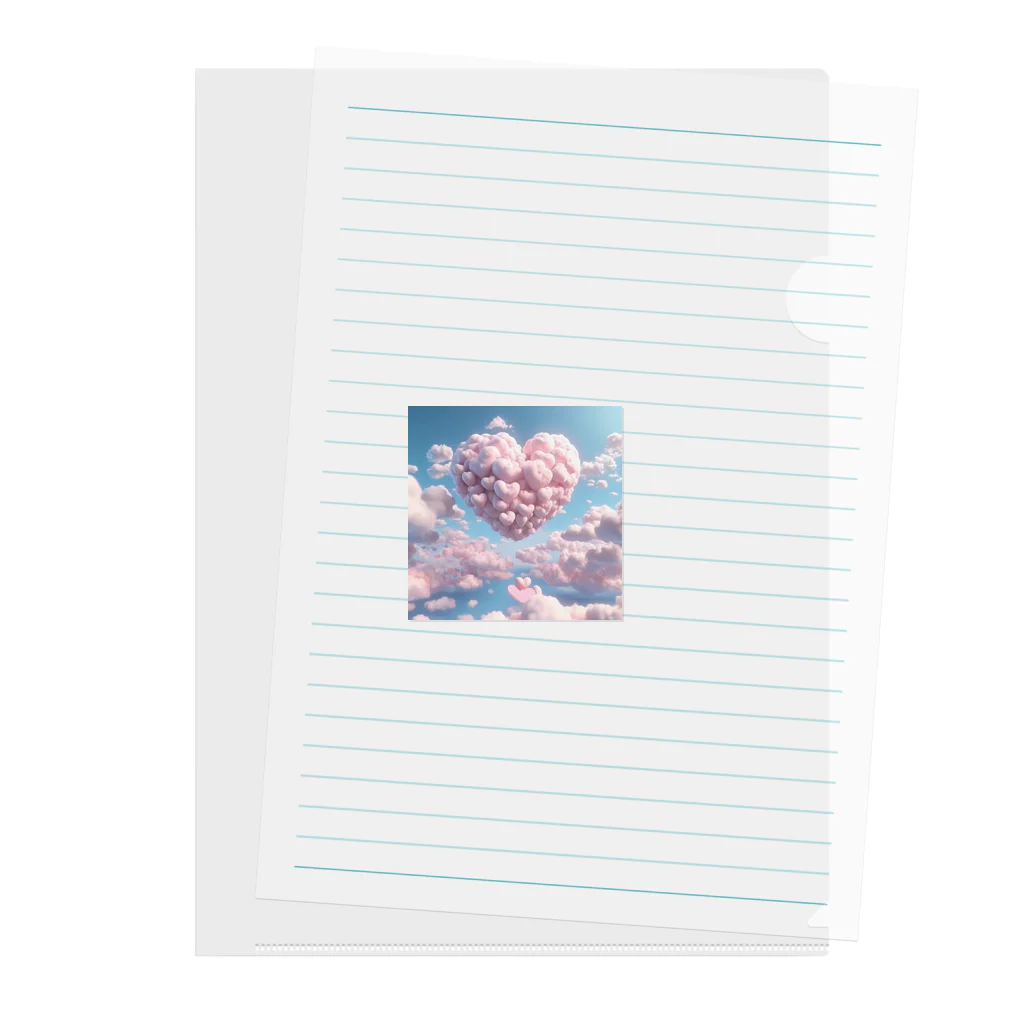 ツキノシタ/ tukinoshitaの空にハートの雲2 Clear File Folder