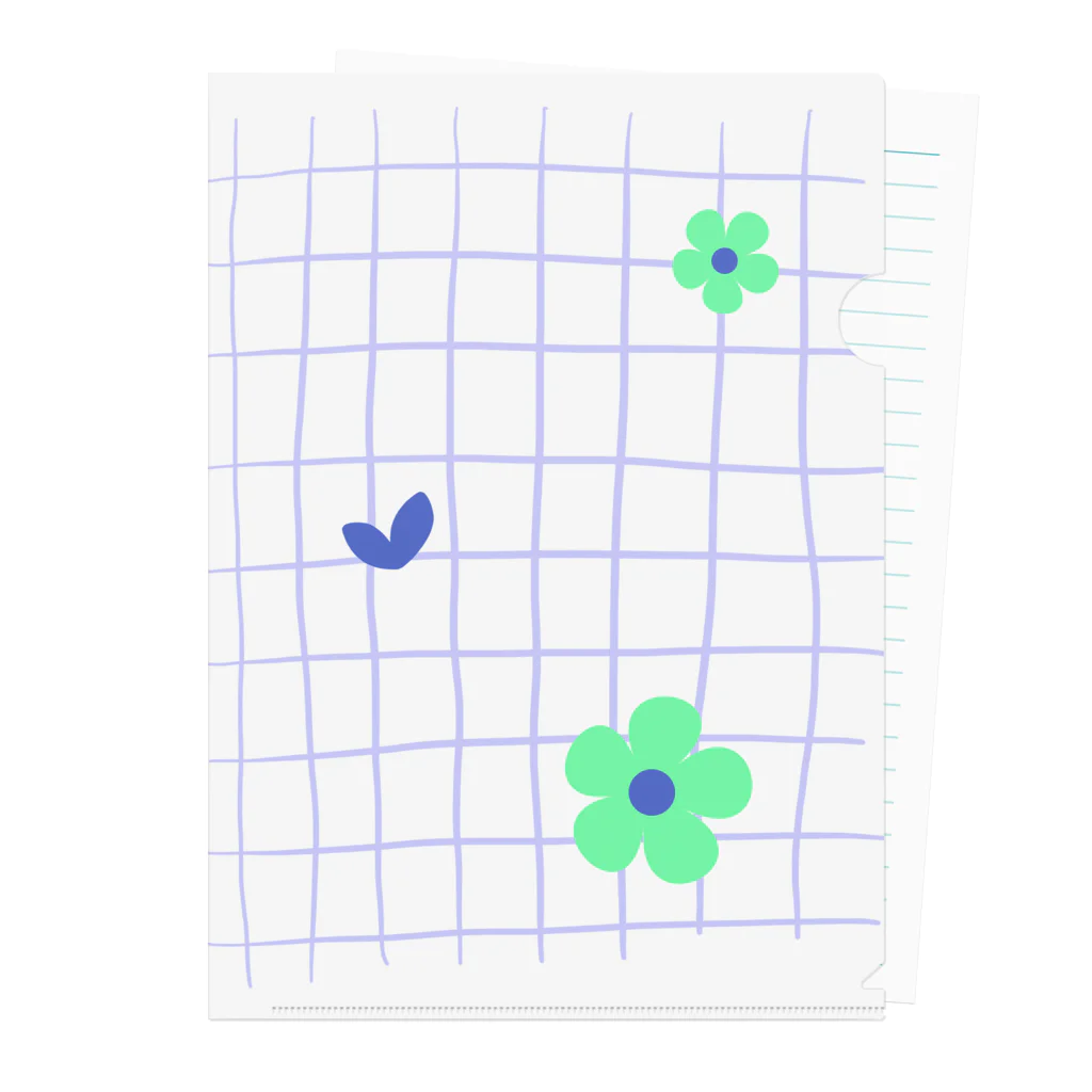 sansamのgrid flower Clear File Folder