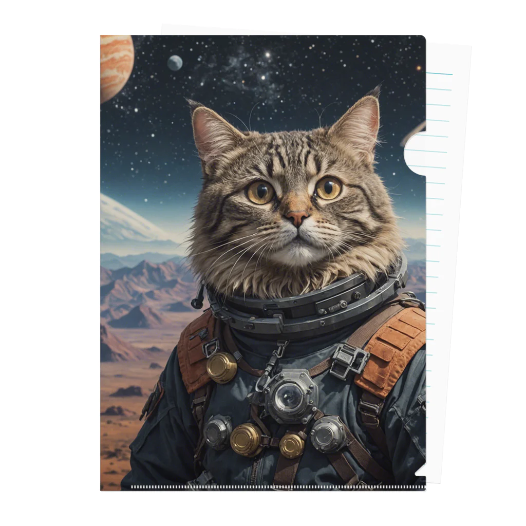 roogerの宇宙猫1 Clear File Folder