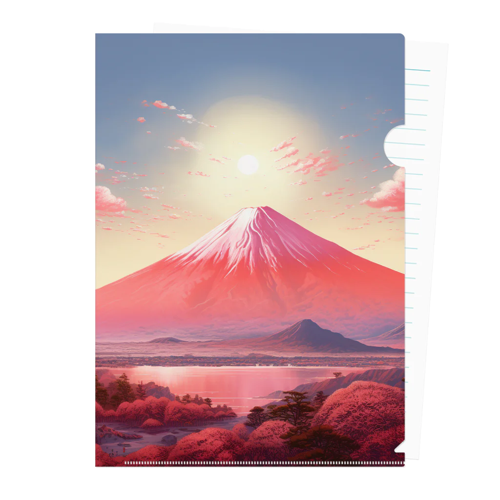 AQUAMETAVERSEの赤富士希望の印　なでしこ1478 Clear File Folder