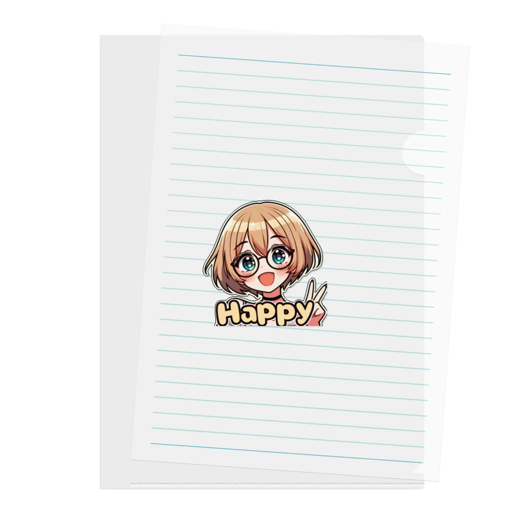 Kusareshiroの金髪ショートカット眼鏡美少女ちゃん Clear File Folder