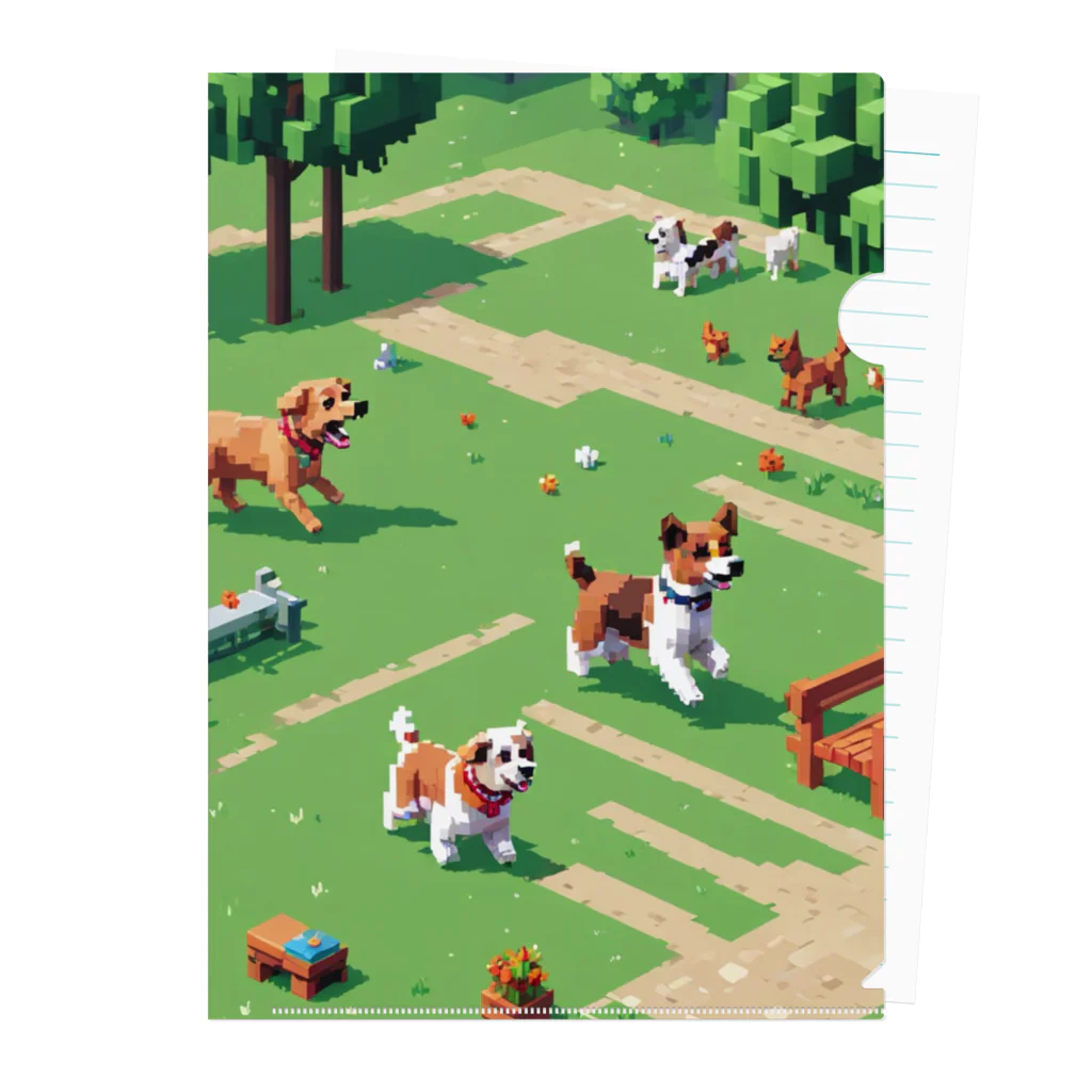 temtemの友達と遊ぶ犬 Clear File Folder