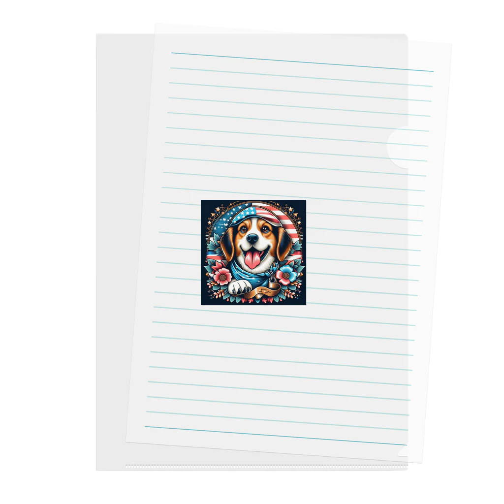 a.t.storeのアメリカンな犬 Clear File Folder