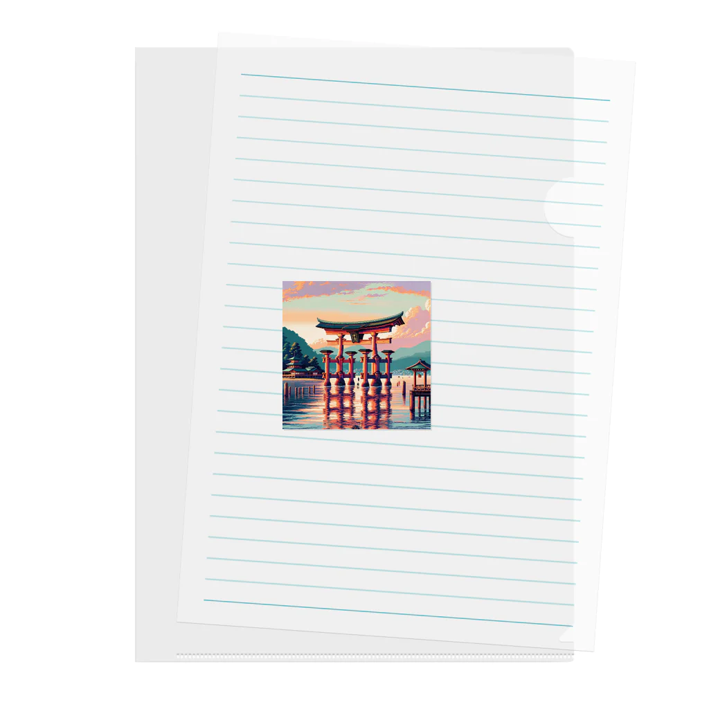 Pixel Art Goodsの厳島神社（pixel art） Clear File Folder