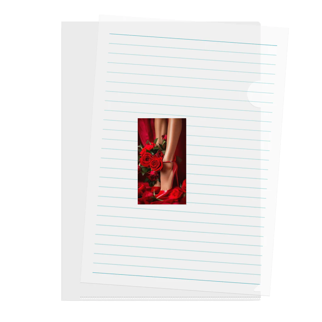 ニゴ猫　shopのred Rose heel  Clear File Folder