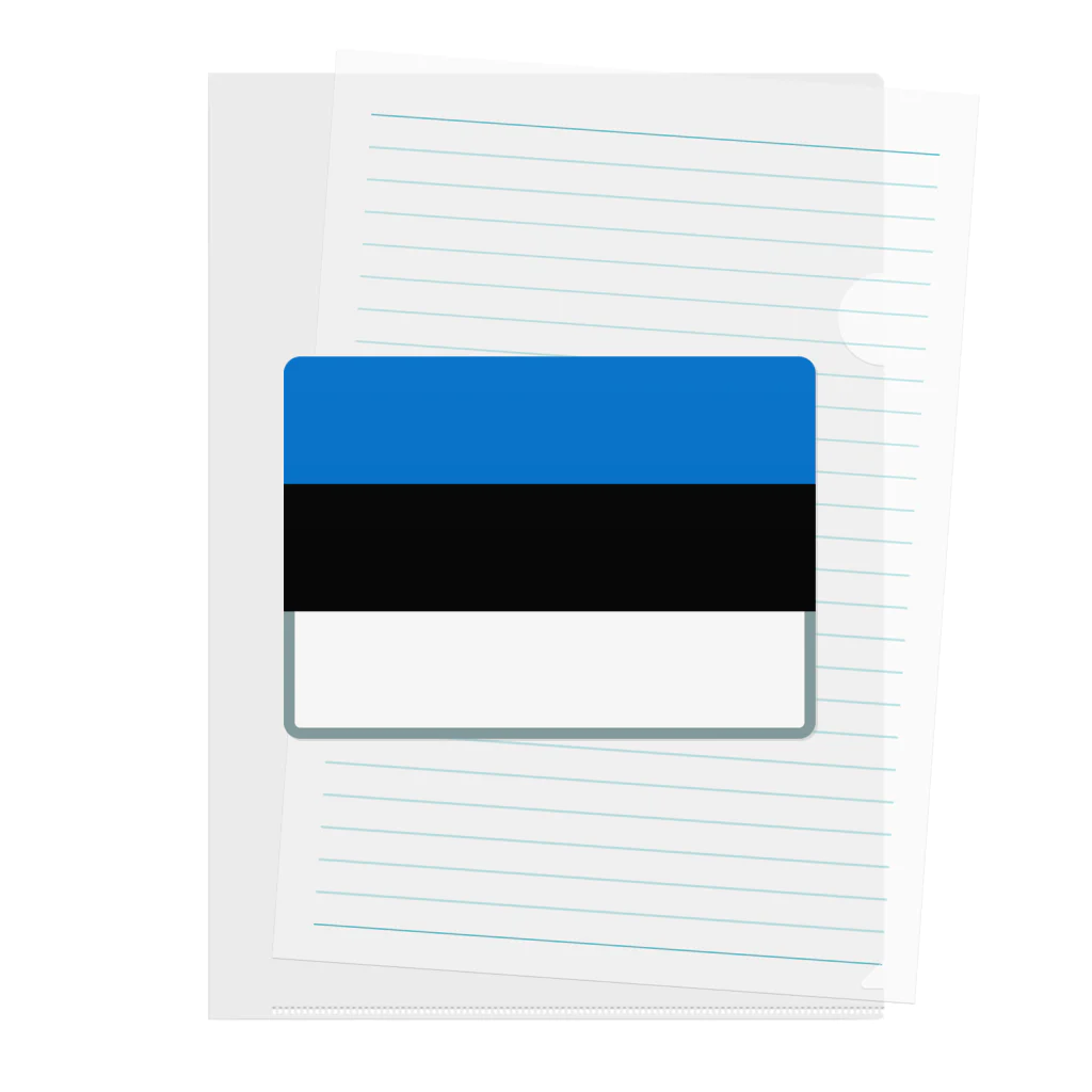 お絵かき屋さんのエストニアの国旗 クリアファイル
