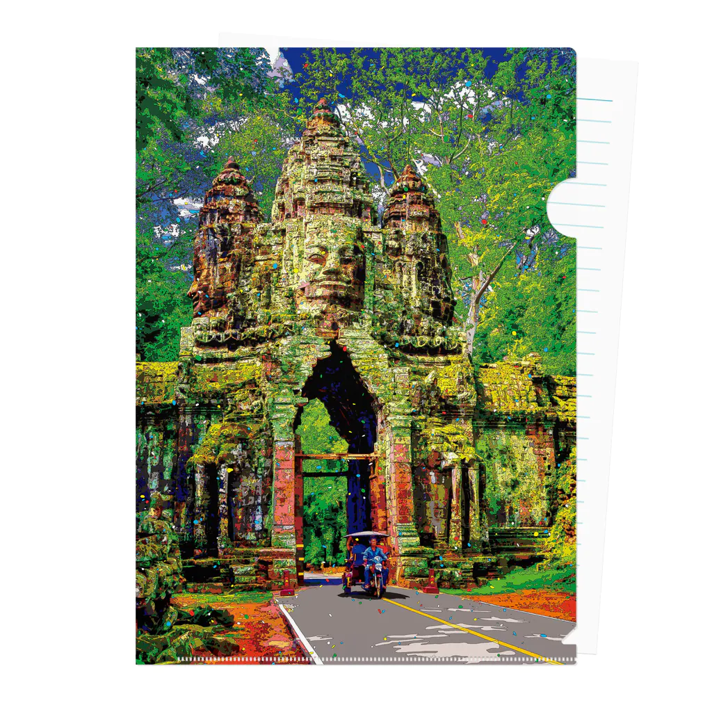 GALLERY misutawoのカンボジア アンコール・トムの北大門 Clear File Folder