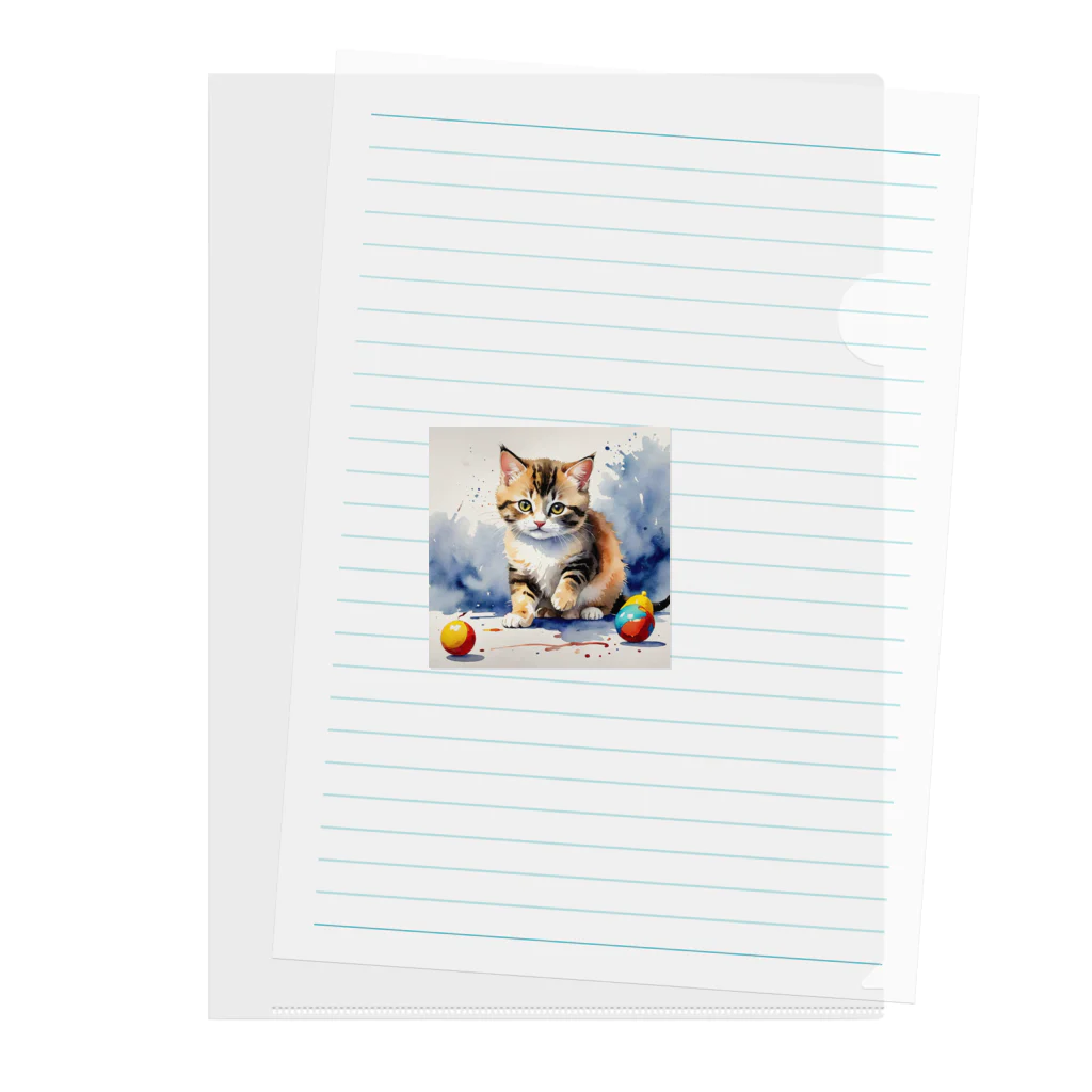 ふざけT専門店の子猫のふわふわの毛並み Clear File Folder