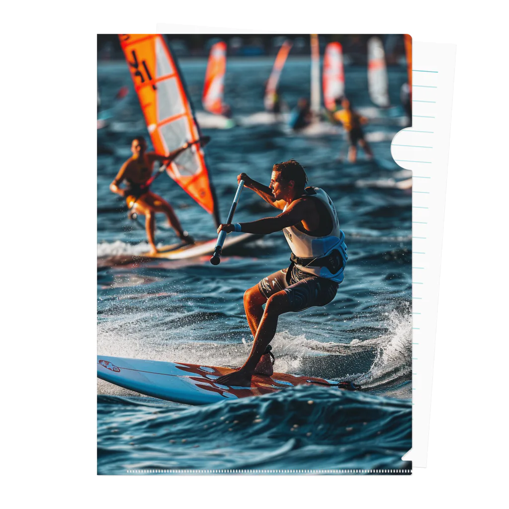 AQUAMETAVERSEのsupとwindsurfingレース　エンジェル717 2065 クリアファイル