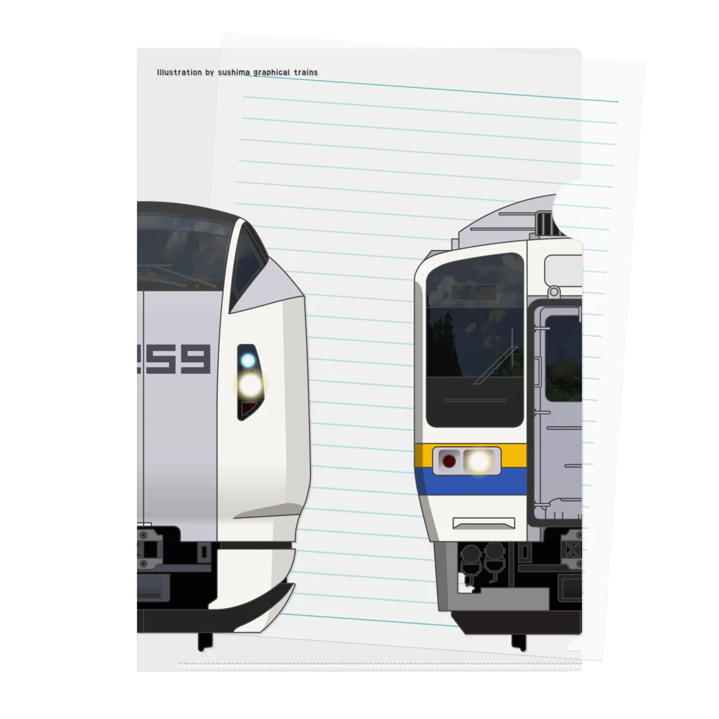 sushima_graphical_trainsの千葉の列車No.21_E259系 / 211系3000番台 Clear File Folder