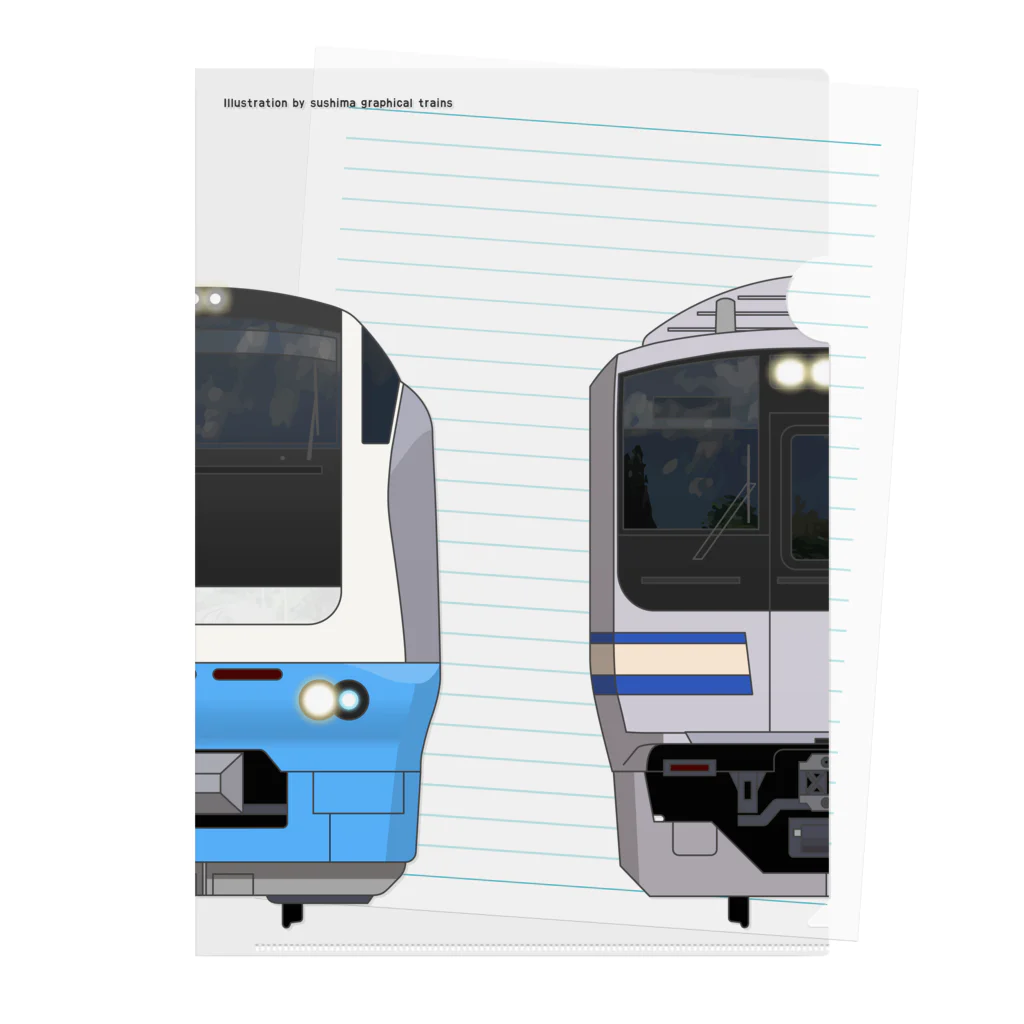 sushima_graphical_trains / SHI-DEの神奈川の列車No.21_E653系 / E217系 クリアファイル