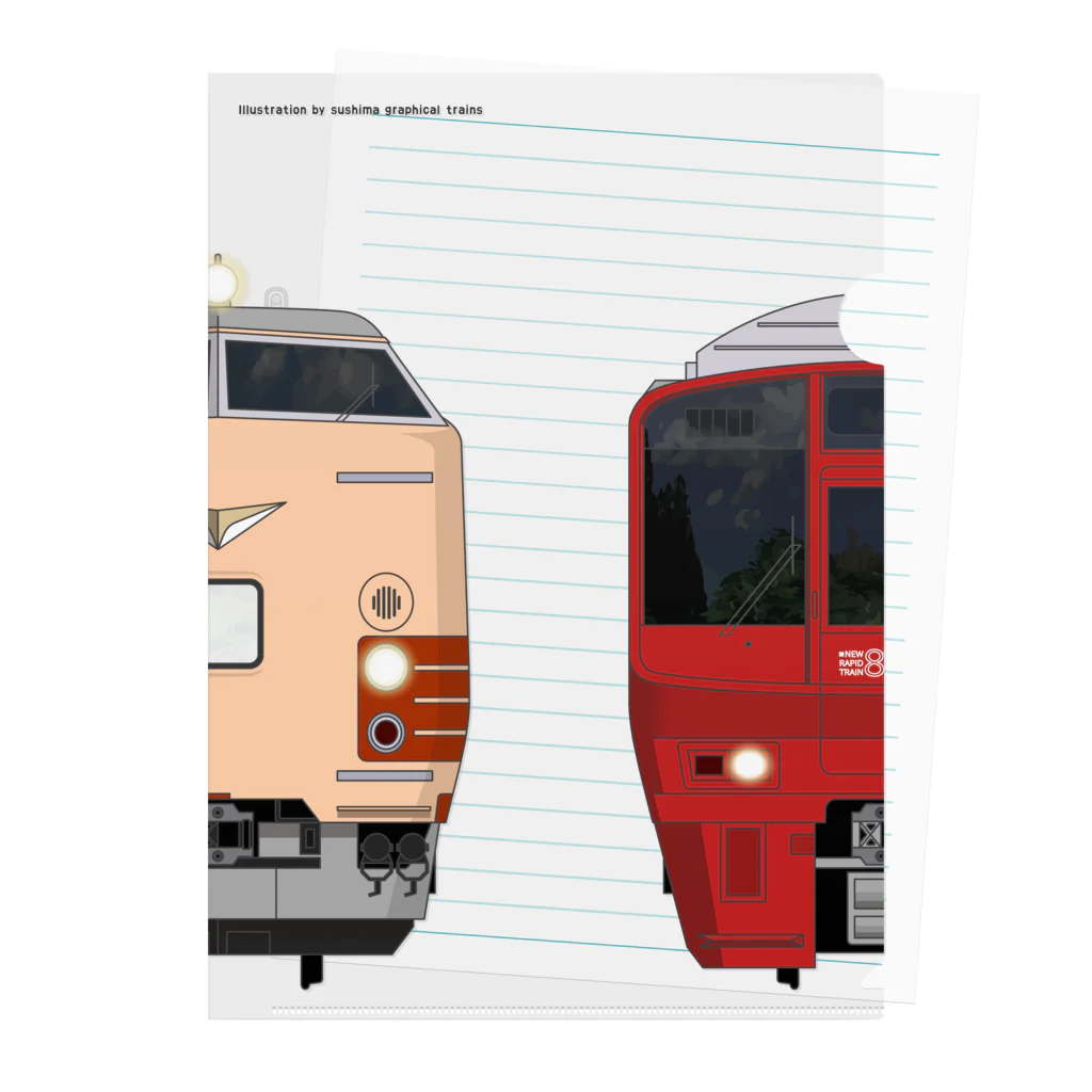 sushima_graphical_trainsの大分の列車No.3_485系 / 811系 Clear File Folder