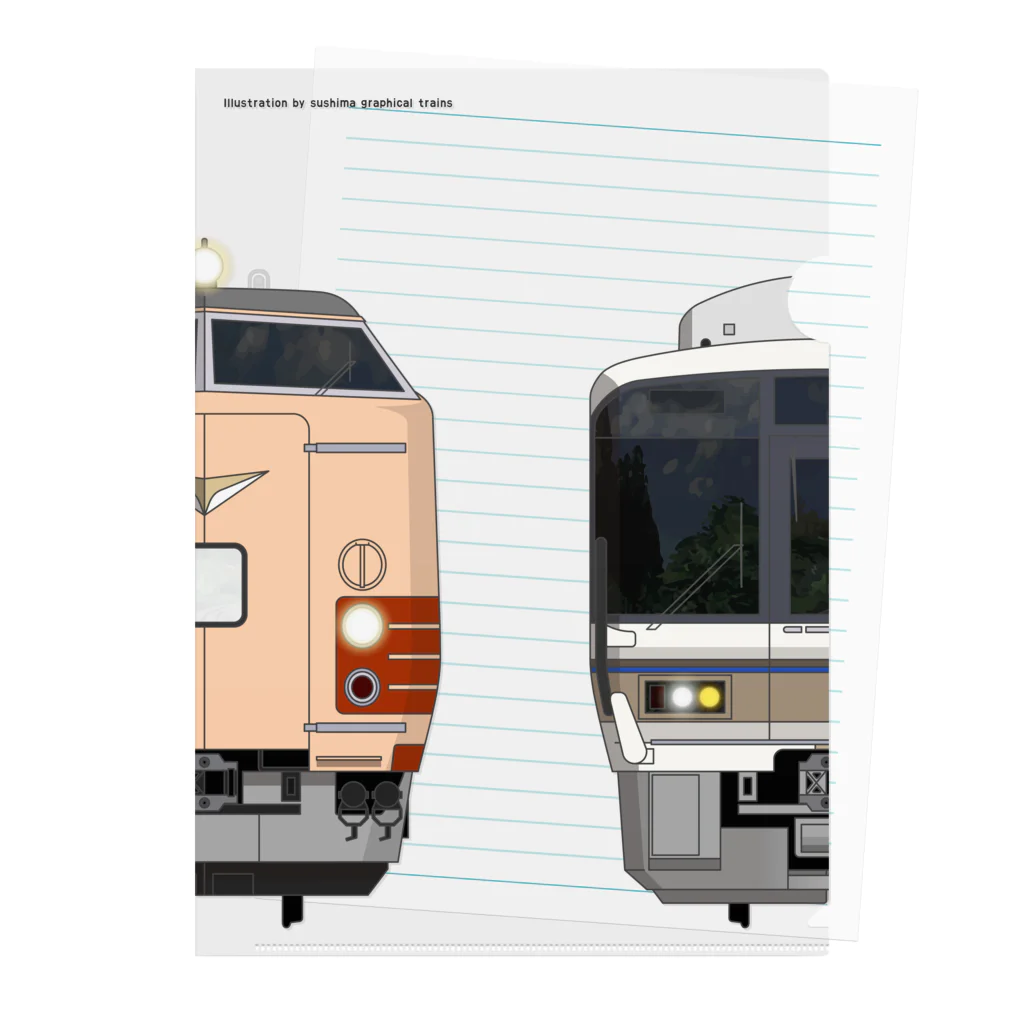 sushima_graphical_trains / SHI-DEの奈良の列車No.1_485系200番台 / 221系 Clear File Folder