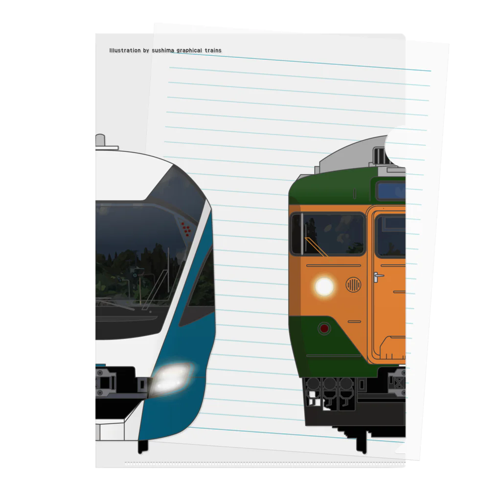 sushima_graphical_trains / SHI-DEの神奈川の列車No.17_E261系 / 113系2000番台 Clear File Folder