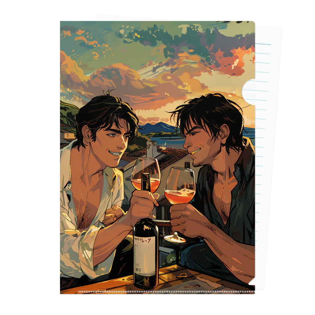 AQUAMETAVERSEのコルシカ島・ワインで乾杯　Tomoe bb 2712 Clear File Folder