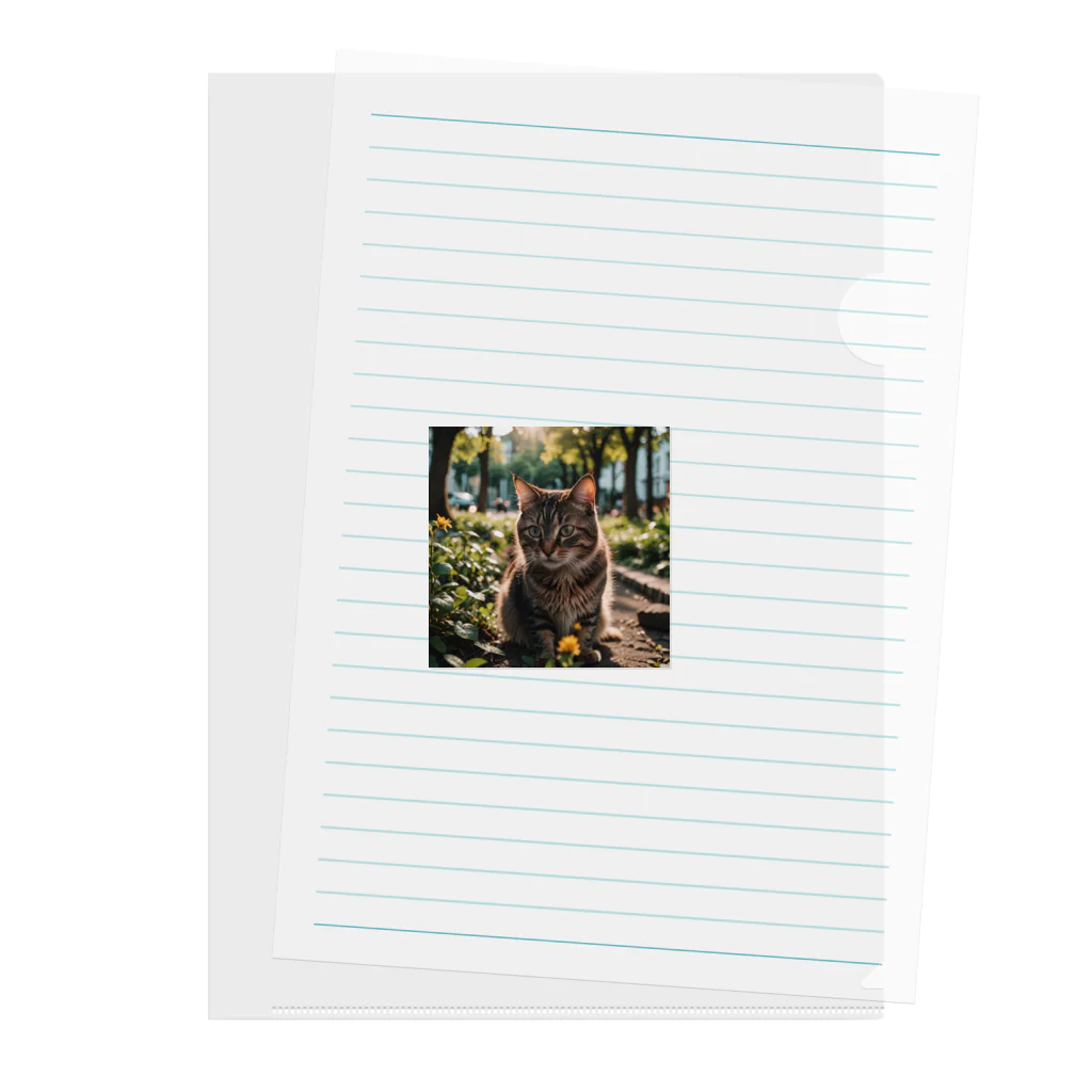 AI Design Labの旅する猫 Clear File Folder