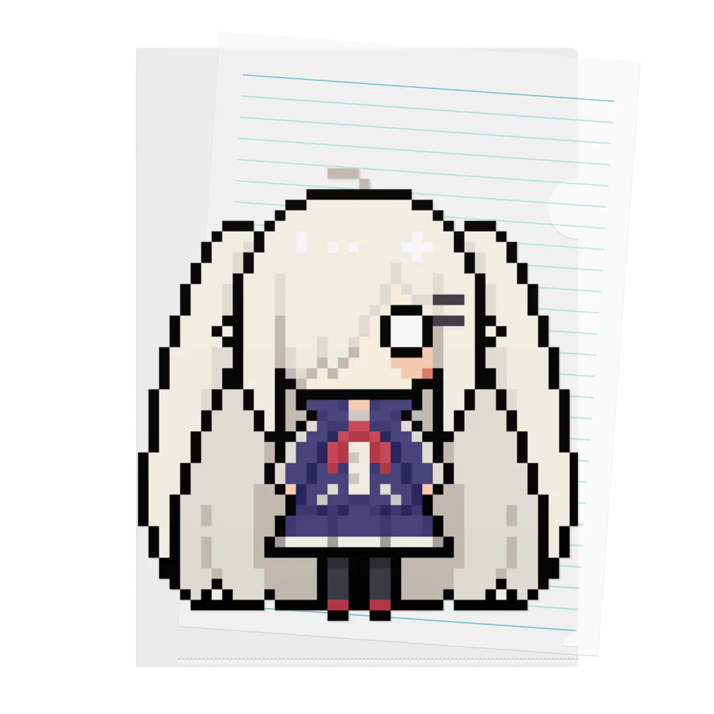 horidesuのドット絵の白髪ロング美少女 Clear File Folder