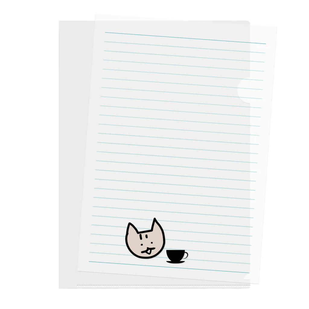 marble marbleの無言で休憩を促す猫（文字なし湯気なしシンプル） Clear File Folder