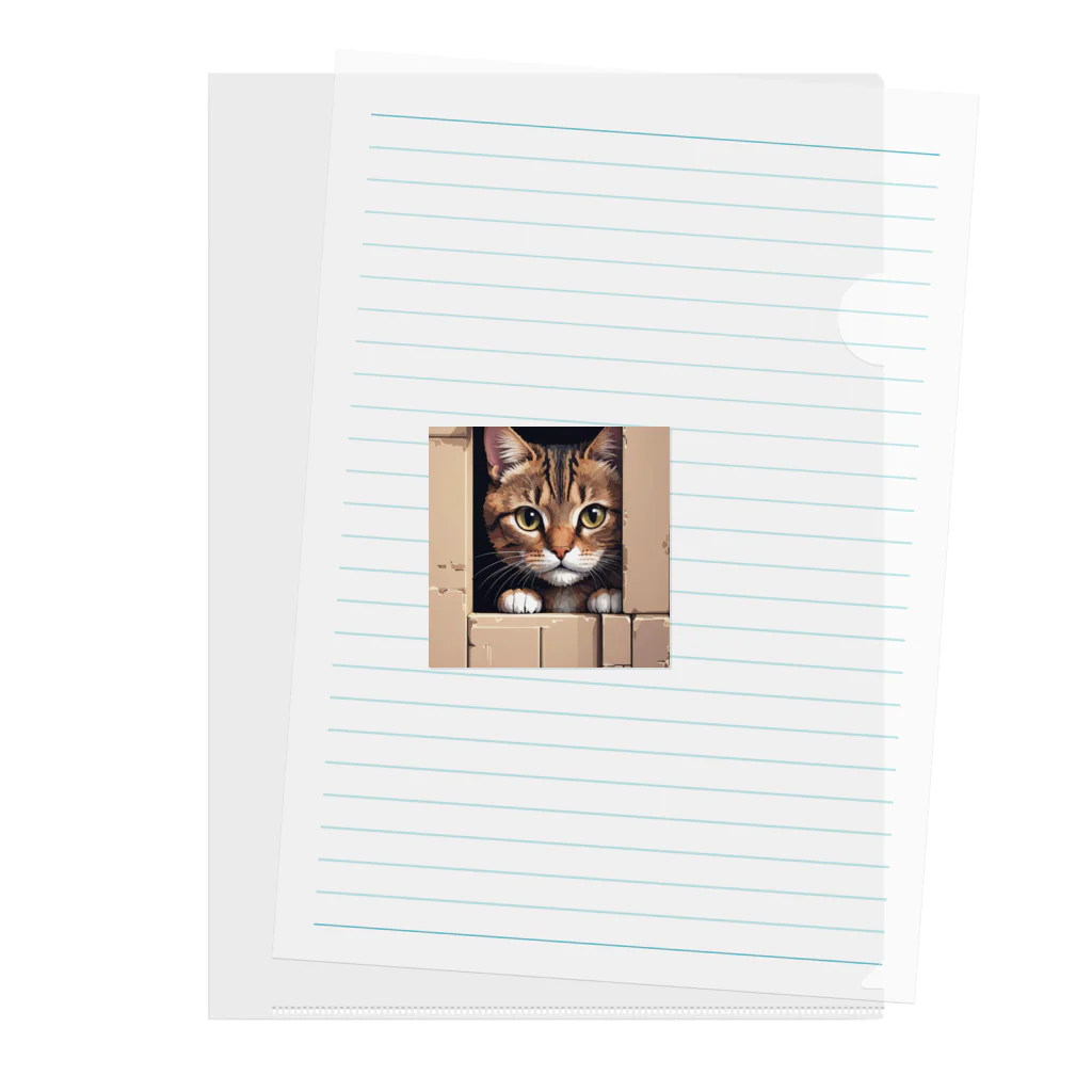 CozyKittyCornerの物陰から観察するかわいい猫 Clear File Folder