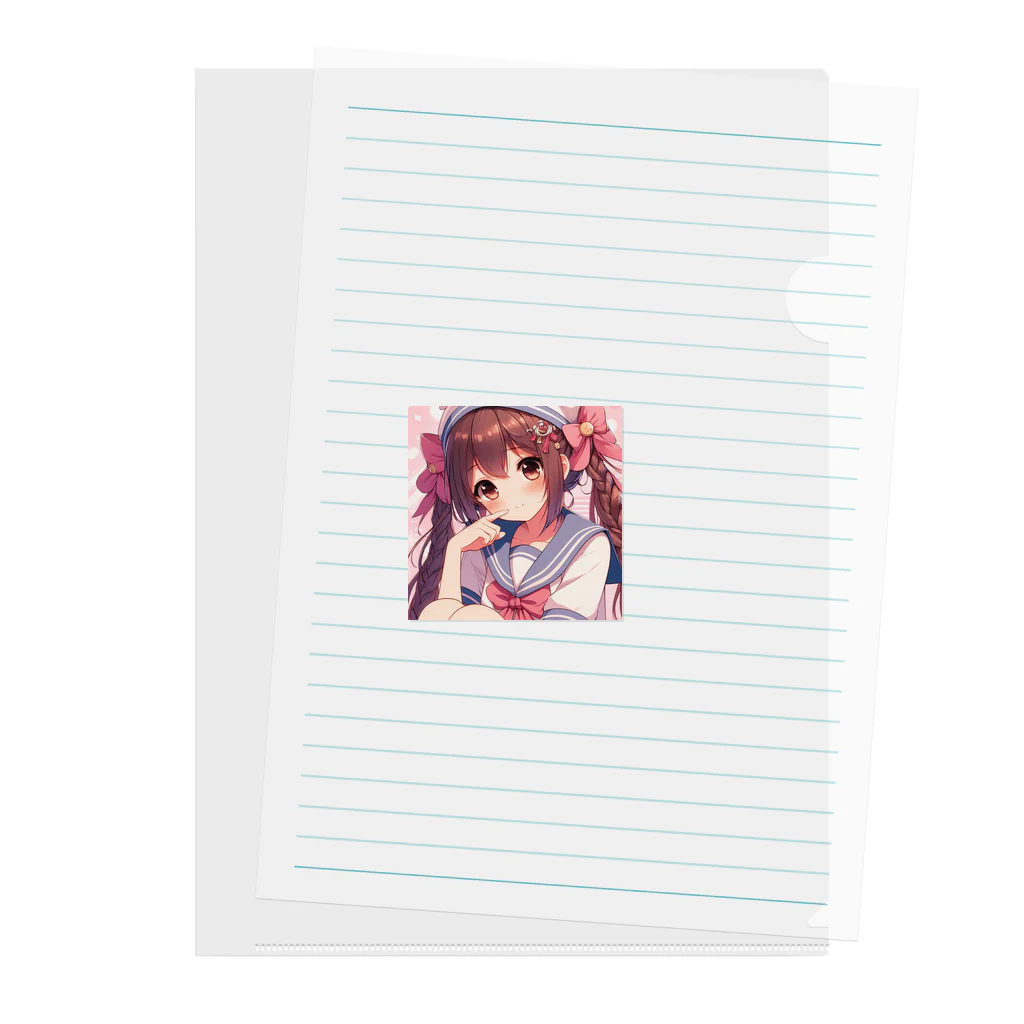 aaammmamのツインテール　おさげ　セーラー服　おんなのこ Clear File Folder