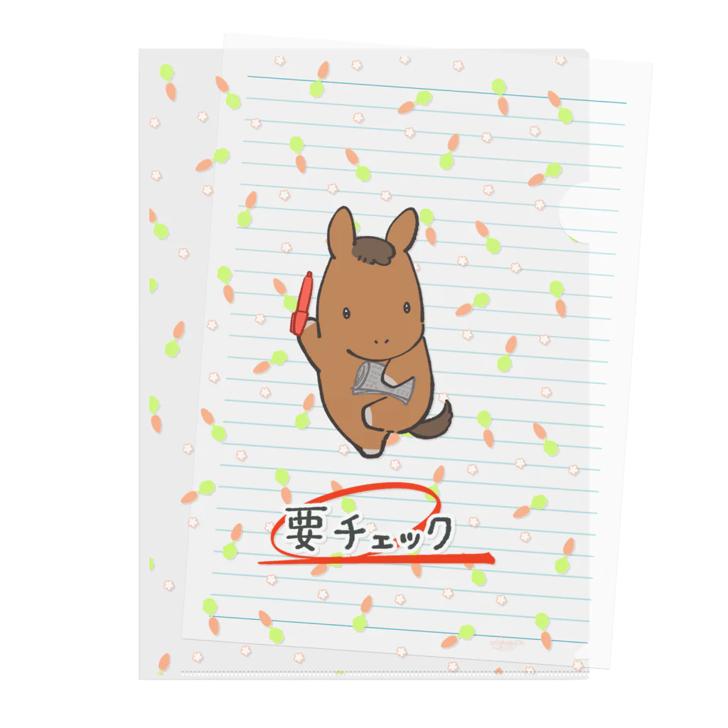 ももくらげ＊miroirLimiteのポップな要チェックうま Clear File Folder