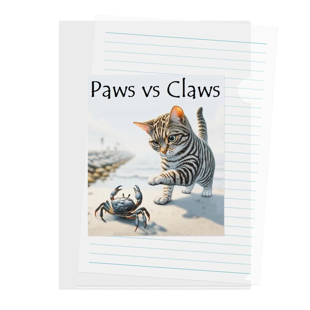 MatrixSphereのPaws vs Claws サバトラ クリアファイル