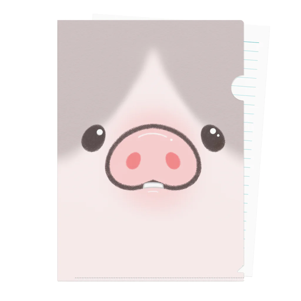 しらたまちゃんSHOPu〜🐽のお顔とおしり しらたまちゃんドアップ Clear File Folder