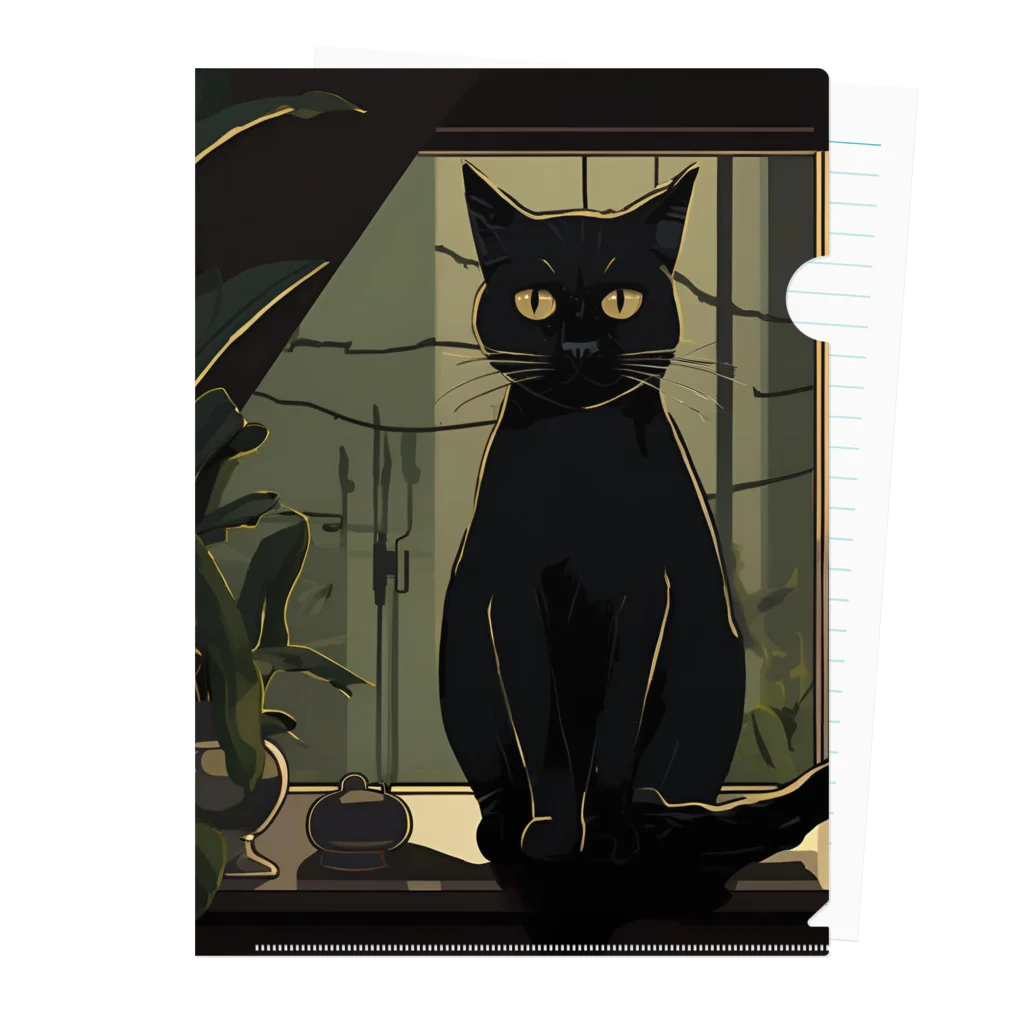 8890の黒猫 クリアファイル