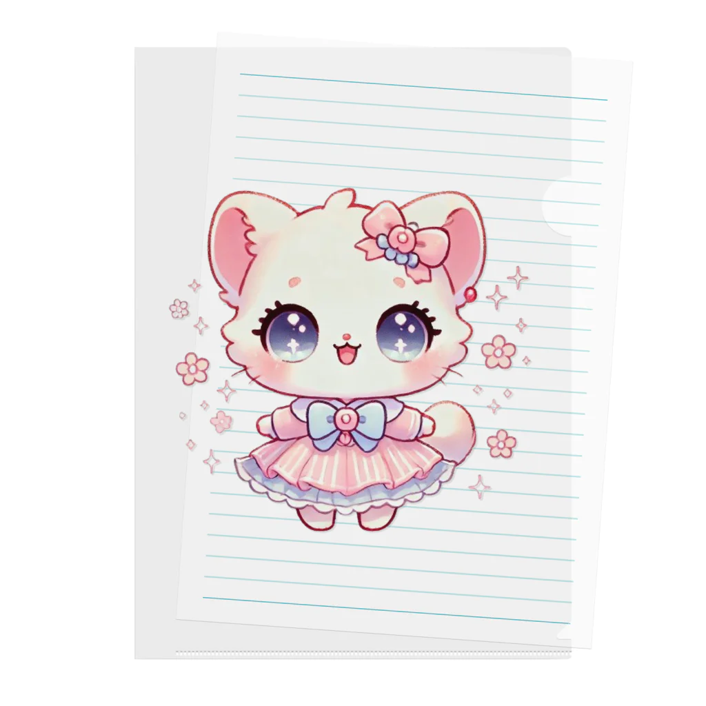 Snow-peaceのかわいいキティの夢見るデザイン Clear File Folder