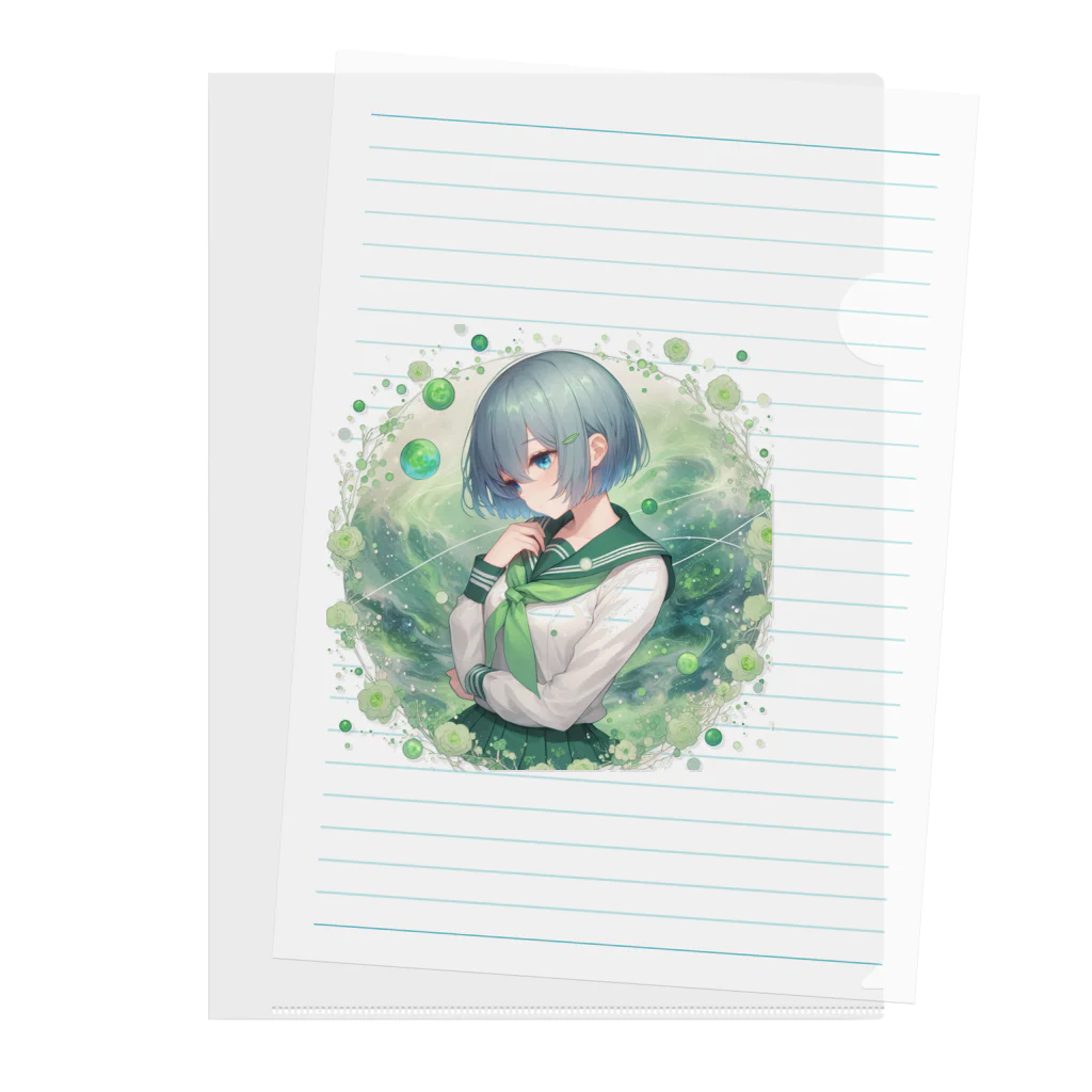 ゆめのかすずめの翠と緑 Clear File Folder