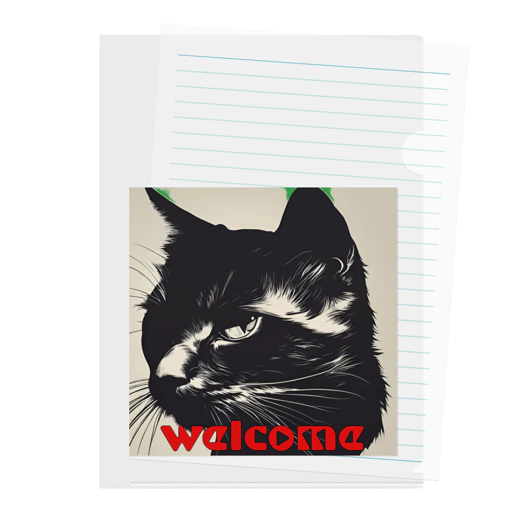 kk-welcomeの黒猫登場Ⅰ Clear File Folder