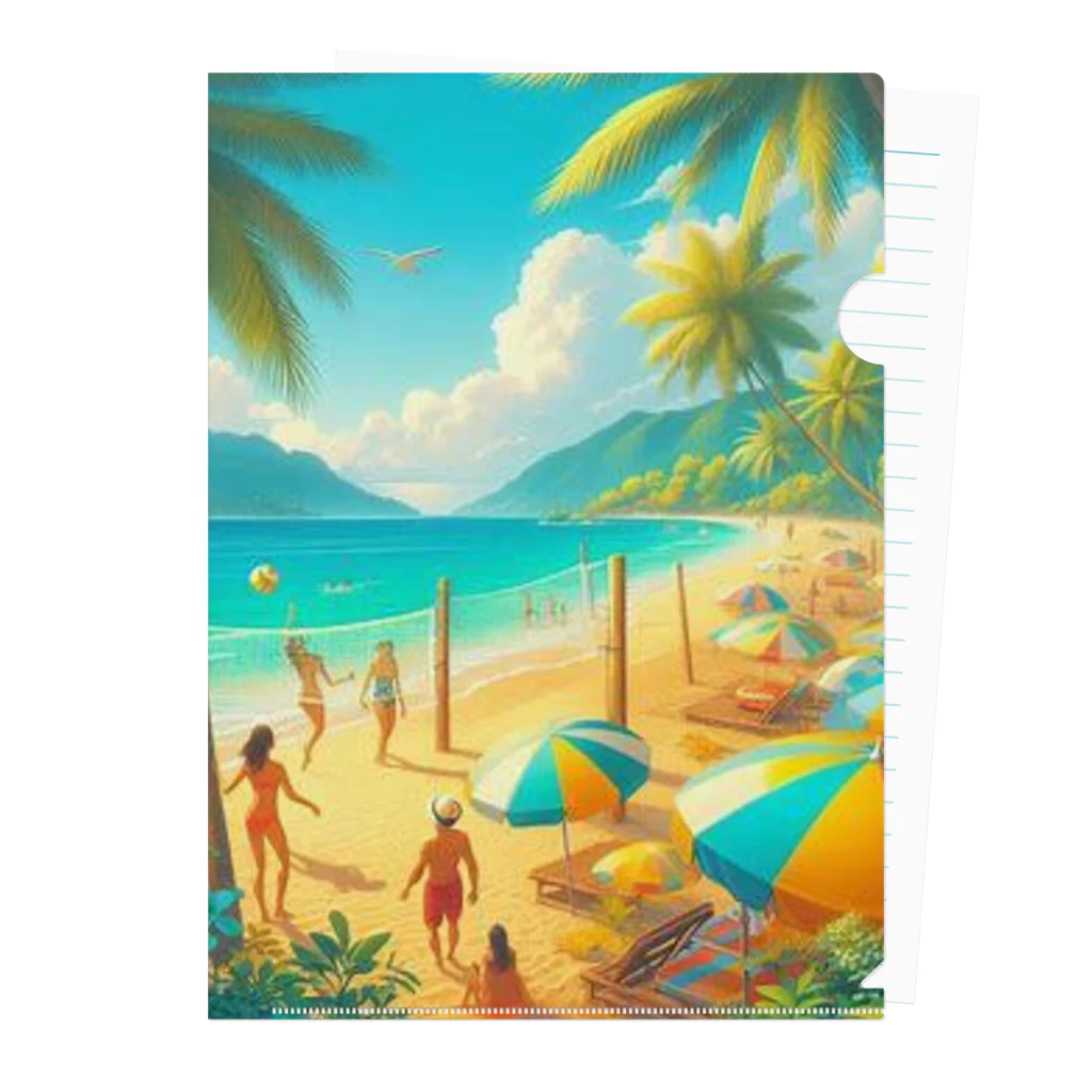 Rパンダ屋の「夏のビーチグッズ」 Clear File Folder