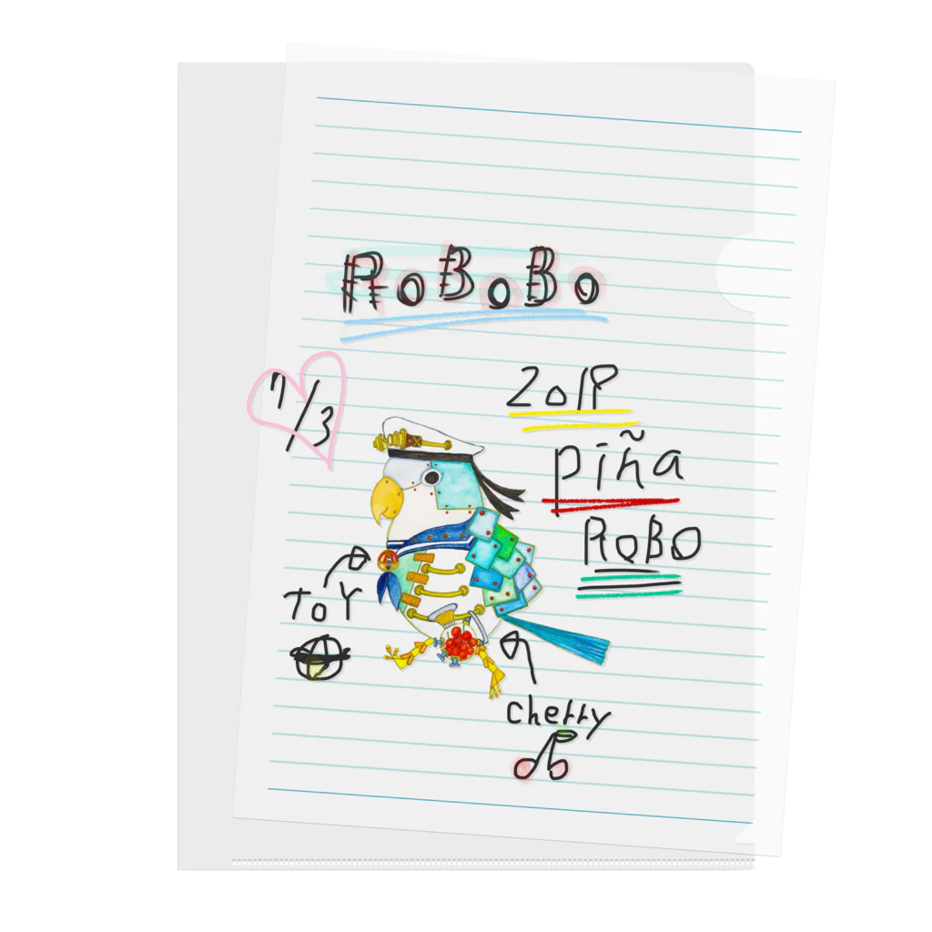 ねこぜや のROBOBO「ぴにゃロボ」 Clear File Folder