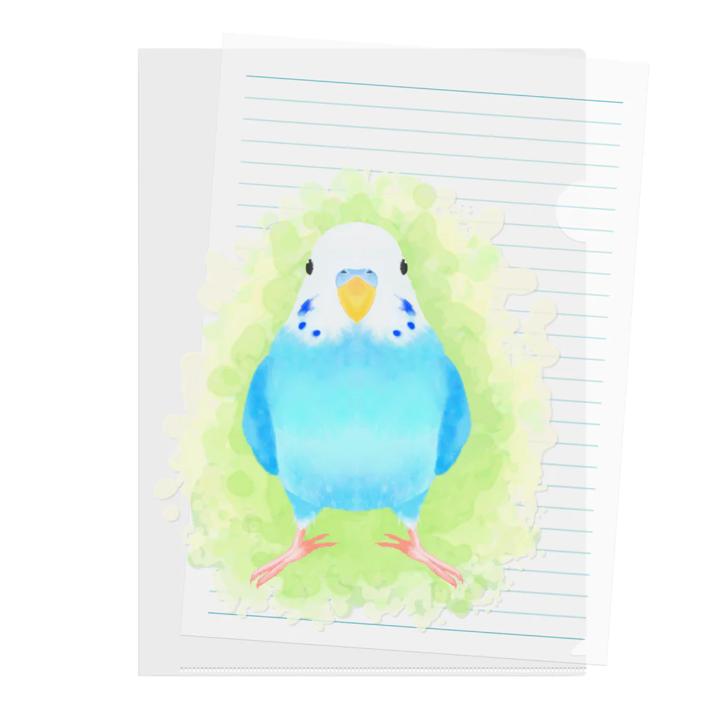 まめるりはことりのほんわかセキセイインコ　ブルー【まめるりはことり】 Clear File Folder