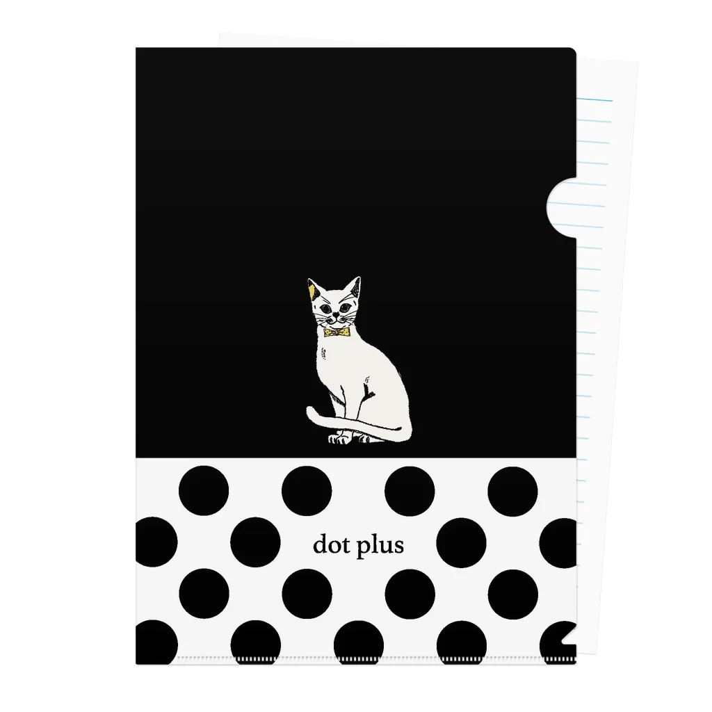 dot plusのdot plus シロネコ Clear File Folder