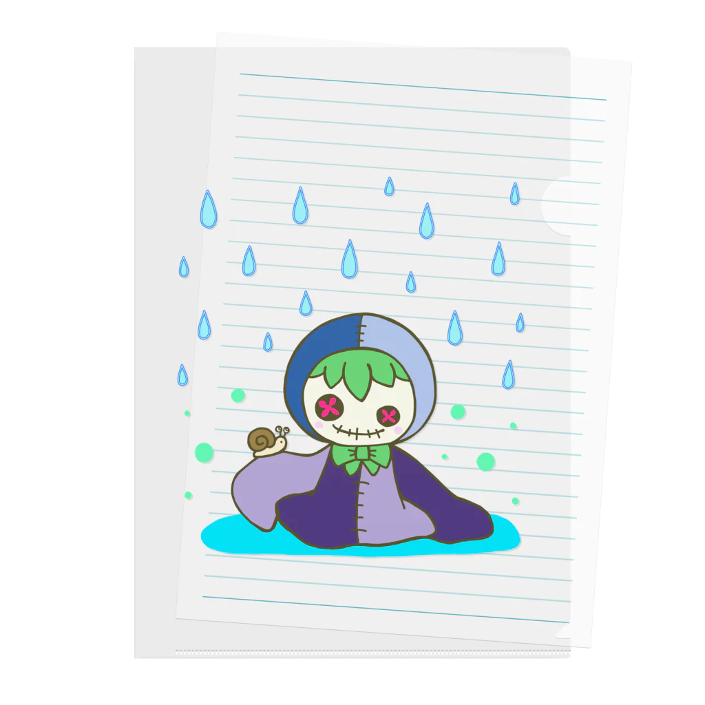 あおつるSUZURIショップの雨の日の小さな友達 Clear File Folder